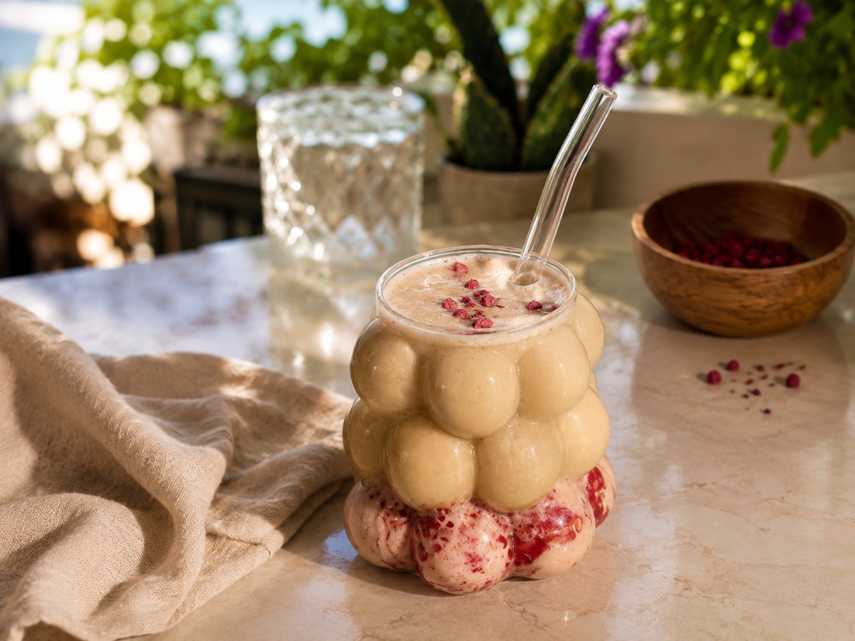 Vanilyalı Çilekli Buzlu Matcha